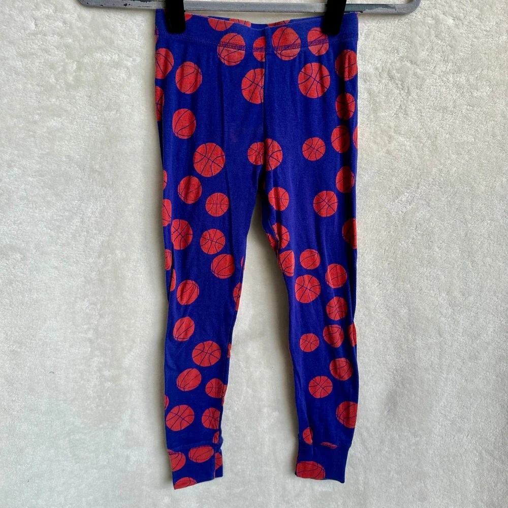 Gap Kids Organic Cotton Basketball Print Sleep Leggings Blue Orange Size 8